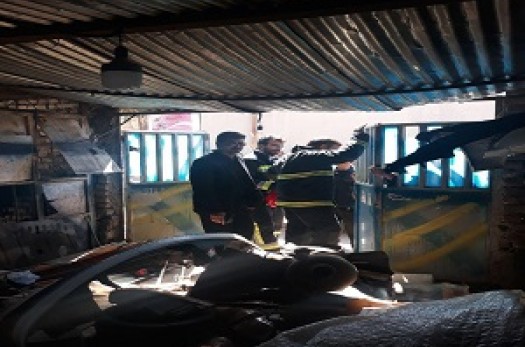 انفجار مخزن گاز کاربیت در مغازه صافکاری