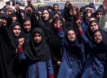اجتماع دانش آموزان خراسان جنوبی برای همدردی با کودکان غزه
